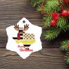 2022 Texas Christmas Tree Ornament Our First Christmas in City/State Hexagonal Christmas Tree Ornament Ceramic Circle Elegant State Map Ornament Souvenir Family Keepsake view 3