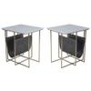 Home Square Marble and Leather Magazine Table in Beige - Set of 2 view 1