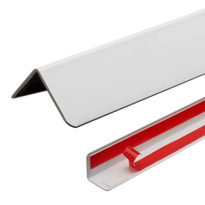 White Black Corner Guards for Walls, Pvc Wall Edge Protector/ Self Adhesive Shield Angle Bumper for Ceramic Tile Wallpaper, Cabinets Cupboard Sharp Edging Trim Strip ( Color : White , Size : W 40MM -