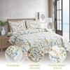 3-Piece Quilt Set Queen Size Floral Bedding Reversible Bedspread Coverlet Floral Leaves Bedding Summer Lightweight Yellow Green Flower Quilt Soft Microfiber Home Quilt Coverlet Set view 2