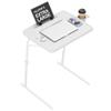 Allpop X TV Tray Table, TV Dinner Tray for Eating, Large Adjustable Folding Laptop Table with Book Stand, Cup Holder & Tablet Slot on Couch & Bed with 6 Heights & 3 Tilt Angles, White view 1