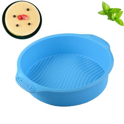 Cyrank 9inch Round Silicone Cake Pan, Round Cake Molds Non-stick Quick Release Silicone Baking Pan for Cheesecake Chocolate Puddings