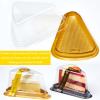 200 Pack Cake Slice Containers Clear Cheesecake Container Plastic Disposable Mini Pie Container with Lid Individual Cake Slice Boxes Small Triangular Pie Box with Stickers for Cupcake Packaging view 3