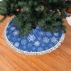 Christmas Tree Skirt 48" Holiday Party Christmas Blue Snowflakes Pattern Xmas Tree Skirt Home Decor Round Christmas Tree Mat Indoor Outdoor New Year Decorations view 2