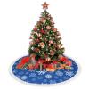 Christmas Tree Skirt 48" Holiday Party Christmas Blue Snowflakes Pattern Xmas Tree Skirt Home Decor Round Christmas Tree Mat Indoor Outdoor New Year Decorations view 3