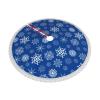 Christmas Tree Skirt 48" Holiday Party Christmas Blue Snowflakes Pattern Xmas Tree Skirt Home Decor Round Christmas Tree Mat Indoor Outdoor New Year Decorations view 4