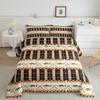 Erosebridal Fishing Themed Rustic Cabin Bedding Set Full Farmhouse Lodge Comforter Set Southwestern Buffalo Plaid Check Comforter Fishing Rod River Fishes Bed Quilt Set with 2 Pillow Cases Brown view 2