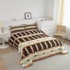 Erosebridal Fishing Themed Rustic Cabin Bedding Set Full Farmhouse Lodge Comforter Set Southwestern Buffalo Plaid Check Comforter Fishing Rod River Fishes Bed Quilt Set with 2 Pillow Cases Brown view 3
