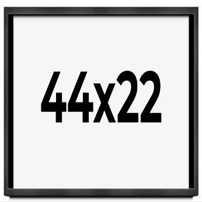 44x22 Frame Black Charcoal Grey Wood Textured Picture Frame | 0.75 Inch Moulding Width | Gunmetal Grey Solid Wood Frame Complete with UV Acrylic Plexiglass, Foam Board Backing & Hanging Hardware