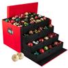HOLDN STORAGE Christmas Ornament Storage Box with Dividers, Stores Ornaments up to 96 of 3 Inch Large Christmas Ball Storage Containers with 4 Trays - Red view 1