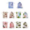 KISSITTY 50Pcs 5 Styles Cloth Gift Bags Flower & Tree Pattern Drawstring Bag Jewelry Sack Pouch Burlap Packing Storage Gift Bag for Jewelry Gift Birthday Party Candy Wrapping 5.31-5.55x3.94-4.06inch view 1