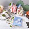 KISSITTY 50Pcs 5 Styles Cloth Gift Bags Flower & Tree Pattern Drawstring Bag Jewelry Sack Pouch Burlap Packing Storage Gift Bag for Jewelry Gift Birthday Party Candy Wrapping 5.31-5.55x3.94-4.06inch view 2