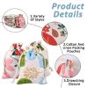 KISSITTY 50Pcs 5 Styles Cloth Gift Bags Flower & Tree Pattern Drawstring Bag Jewelry Sack Pouch Burlap Packing Storage Gift Bag for Jewelry Gift Birthday Party Candy Wrapping 5.31-5.55x3.94-4.06inch view 3