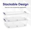 Superio Storage Bins with Lids- Clear Boxes for Organizing, Stackable Plastic Containers- BPA Free, Non-Toxic, Odor Free, Organizer for Home, Office, Dorm (6 Pack, 42 Qt (Under Bed-Wheeled)) view 3