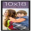 10x18 Frame Black Real Wood Picture Frame Width 0.75 Inches | Interior Frame Depth 0.5 Inches | Black Mid Century Photo Frame Complete with UV Acrylic, Foam Board Backing & Hanging Hardware view 1