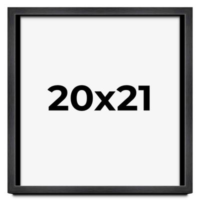 20x21 Frame Black Charcoal Grey Wood Textured Picture Frame | 0.75 Inch Moulding Width | Gunmetal Grey Solid Wood Frame Complete with UV Acrylic Plexiglass, Foam Board Backing & Hanging Hardware