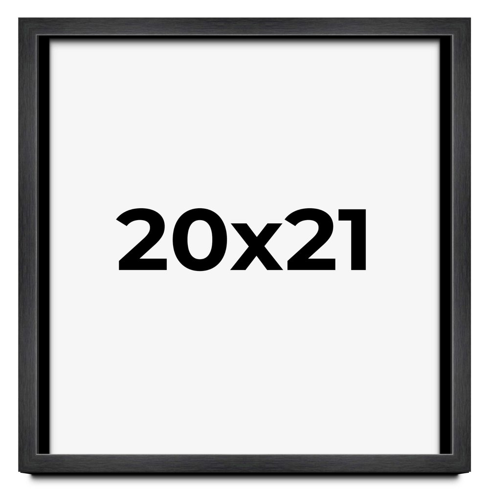 20x21 Frame Black Charcoal Grey Wood Textured Picture Frame | 0.75 Inch Moulding Width | Gunmetal Grey Solid Wood Frame Complete with UV Acrylic Plexiglass, Foam Board Backing & Hanging Hardware
