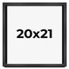 20x21 Frame Black Charcoal Grey Wood Textured Picture Frame | 0.75 Inch Moulding Width | Gunmetal Grey Solid Wood Frame Complete with UV Acrylic Plexiglass, Foam Board Backing & Hanging Hardware view 1