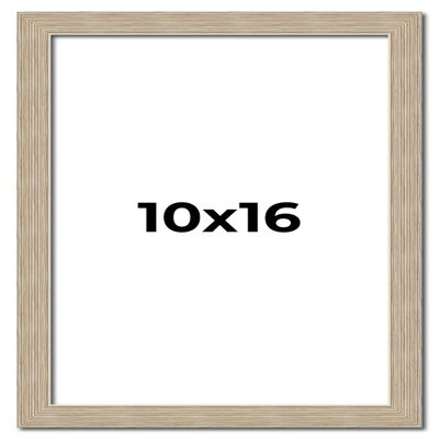 10x16 Frame Grey Solid Wood Picture Frame Width 1 Inches | Interior Frame Depth 0.5 Inches | Weatherly Distressed Photo Frame Complete with UV Acrylic, Foam Board Backing & Hanging Hardware