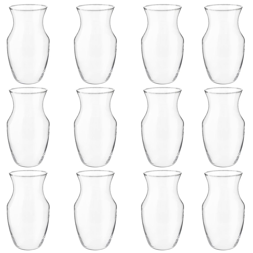 Ashland 9" Glass Rose Vase, 12 Pack