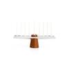 nambe Classic Menorah | Hanukkah Menorah and Candle Holder | Decorative Menorah for Chanukah | Made of Acacia Wood and Silver Plate | 14-Inch | Designed by Neil Cohen view 1