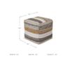 Signature Design by Ashley Josalind 16 Inch Casual Wool Pouf, Gray & Beige view 3