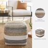 Signature Design by Ashley Josalind 16 Inch Casual Wool Pouf, Gray & Beige view 4