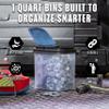 Buddeez Multi-Purpose Hardware Storage Bins Bits and Bolts Small Storage Containers, Hardware Organizers, Clear Containers With Blue Stackable Lids, Bolt and Screw Organizer (1 Quart - 12 Pack) view 3