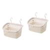 Zerodeko 2pcs Plastic Hanging Storage Basket Multifunctional Organizer for Sundries Apricot Color for Bedroom Laundry Bathroom Use Plastic Design Cutout for Ventilation view 1