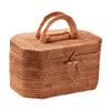 STOBAZA 1pc Woven Storage Basket Lunch Box Basket for Fruits Snacks Bread Decorative and Portable view 1