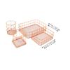 Cabilock 4pcs Gold Metal Pen Holders Hollow-carved Fruit Storage Baskets Stylish Mesh Organizers for Home Office Desktop Tidy Gold Iron Containers for Pens view 2