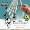 OooWow 46 inch (4 Pack) All Clear Acrylic Curtain Pull Wand - 2 inches shy of 48 inch - Clear Curtain Wand - Invisible Drapery Wand - Drapery Pull Rod (46 Inch) view 3