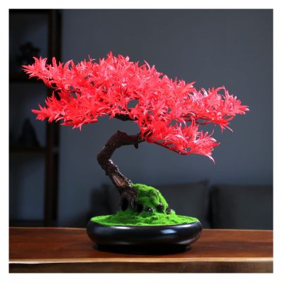 Artificial Trees 12.5 Inches Artificial Bonsai Tree Realistic Fake Plant Decoration Indoor Fake Plants Decor for Desktop Display, Artificial Bonsai Tree in Ceramic Pot Artificial Bonsai ( Size : B )