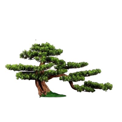 Artificial Trees Fake Bonsai Tree 21 Inches Artificial Bonsai Pine Tree Lifelike Trunk, Fake Plants Decoration, in Black Planter Artificial Bonsai ( Size : Green )
