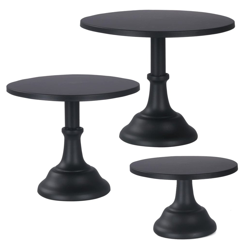 3 Pcs Metal Cake Stand, Cake Pop Stand Set of Disc Diameter 8" 10" 12", Tall Cake Stands for Dessert Table, Perfect Display for Wedding, Graduation Party, Birthday, Baby Shower, Decorations