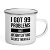 I got 99 problems Camper Mug 12oz - Weightlifting Solves - Workout Muscle Pumping Exercise Fitness Bodybuilder Weightlifting Gymnastics Instructor Cardio Trainer view 1