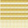 100 Pcs Demitasse Espresso Spoons Stainless Steel Bulk, 4.33'' Small Mini Coffee Tasting Dessert Spoons for Kitchen Dessert, Tea, Appetizer, 1.18'' Wide(Classic Style,Gold) view 1