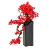 Artificial Trees Artificial Bonsai Tree Red Leaf Natural Root Carving and Black Base, Fake Plant Decoration, Realistic Potted Artificial House Plants for Home Decor, Desktop Display Artificial Bonsai view 1