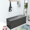 Goujxcy Wood Storage Bench, Flip Top Storage Chest with Safety Hinge, Bedroom Bed End Stool Entryway Ottoman Storage Bench Wooden Box Organizer Home Furniture, Supports 350 lb (Black) view 4