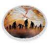 Halloween Christmas Tree Skirt,Night Sky Haunted Theme Print,Christmas Tree Skirt for Holiday Christmas Decorations,Orange Black 36 Inches view 1