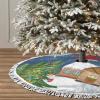 Halloween Christmas Tree Skirt,Night Sky Haunted Theme Print,Christmas Tree Skirt for Holiday Christmas Decorations,Orange Black 36 Inches view 2