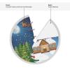 Halloween Christmas Tree Skirt,Night Sky Haunted Theme Print,Christmas Tree Skirt for Holiday Christmas Decorations,Orange Black 36 Inches view 4