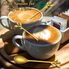 100 Pcs Demitasse Espresso Spoons Stainless Steel Bulk, 4.33'' Small Mini Coffee Tasting Dessert Spoons for Kitchen Dessert, Tea, Appetizer, 1.18'' Wide(Leave,Gold) view 4