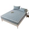FCLDESHOP Deep Pocket Soft,Pure Cotton Quilted Bedding Sheets, Bedroom Homestay Holiday Home Printed Embroidery Ruffles Mattress Topper,Sky Blue,200cmx220cm view 2