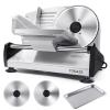 200W Meat Slicer Machine for Home Use,Deli Slicer with 2 Removable 7.5'' Stainless Steel Blades,Adjustable Dial for 0-15mm, Electric Food Slicer for Meat, Cheese, Bread,Child Lock,Easy to Clean,gift view 1