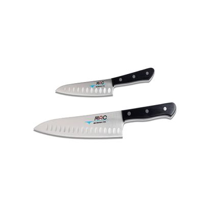 MAC Knife Chef series 2-piece starter knife set TH-201, TH-80 Chef series 8" Chef's knife w/dimples and TH-50 Chef series 5" Paring knife w/dimples, handcrafted in Seki, Japan