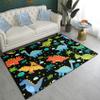 Cartoon Dinosaurs Area Rugs for Kids Black Lovely Animal Patterns Carpet Dinosaur Rugs for Boys Bedroom Living Dinning Room Bedroom Kitchen Playing Room, 4'5''6' view 3
