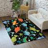 Black Dinosaurs Area Rugs for Kids Cartoon Lovely Animal Patterns Carpet Dinosaur Rugs for Boys Bedroom Living Dinning Room Bedroom Kitchen Playing Room Dinosaur Rooms Decor, 4'5' view 2