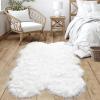Goolela White Faux Sheepskin Fur Rug 4x6 for Bedroom Fluffy Fuzzy Area Rug Living Room Furry Shaggy Plush Washable Sheepskin view 2