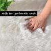 Goolela White Faux Sheepskin Fur Rug 4x6 for Bedroom Fluffy Fuzzy Area Rug Living Room Furry Shaggy Plush Washable Sheepskin view 4